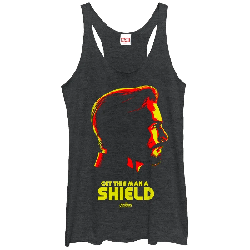 Women's Marvel Avengers: Infinity War Captain Shield Racerback Tank Top spandex blend tank