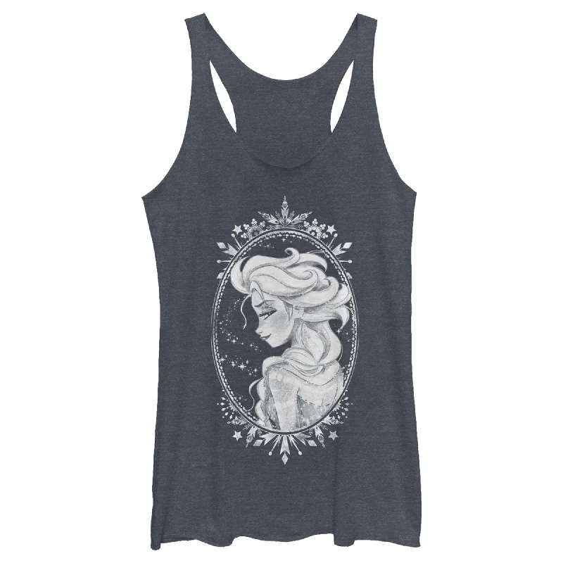 Women's Frozen Elsa Snow Queen Frame Racerback Tank Top crossback tank top