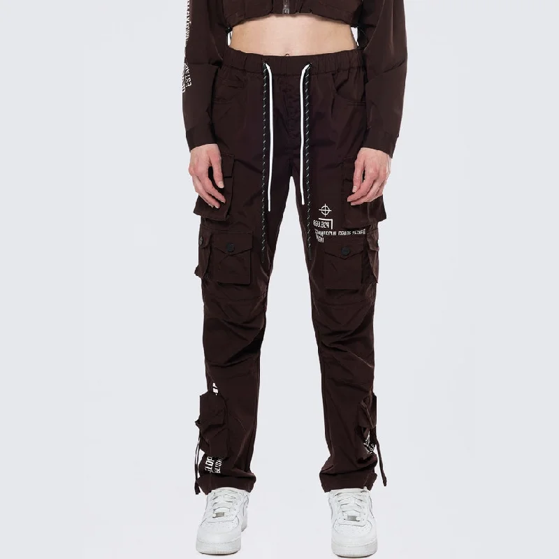 Relaxed Utility Slouched Pants - Espresso Elegant Palazzo Trousers