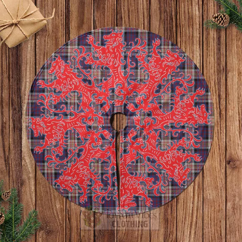 Carnegie Tartan Christmas Tree Skirt Lion Rampant Style button skirt front