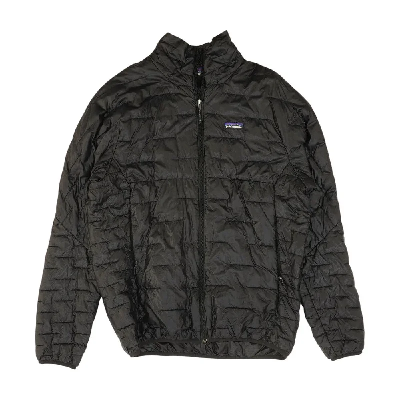Black Solid Puffer Jacket Jacket Blazer Coat