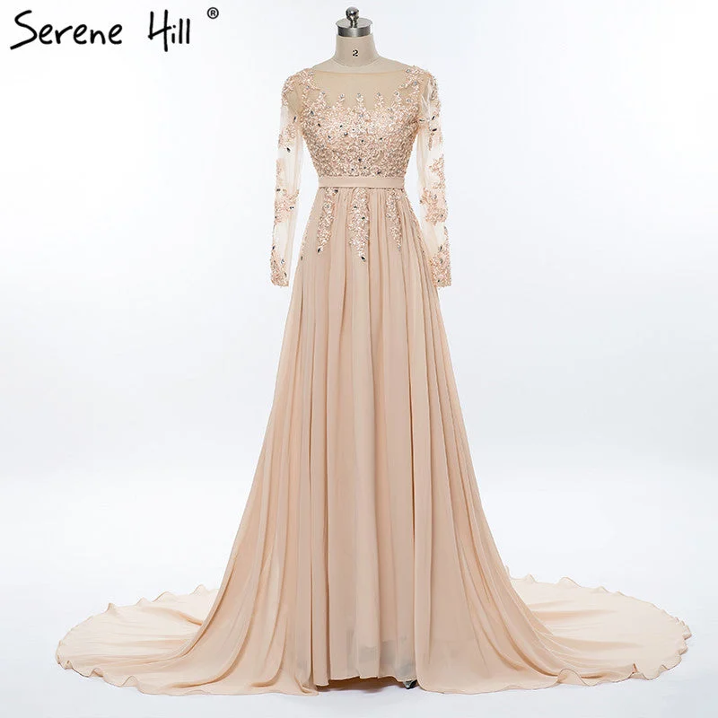 Gray Beading Crystal Formal Long Sleeve Backless Elegant Evening Party Dresses Tunics Plaid country