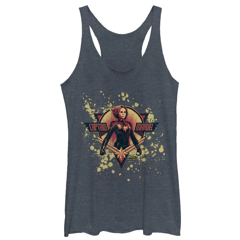Women's Marvel Captain Marvel Paint Splatter Hero Racerback Tank Top strapless tank top