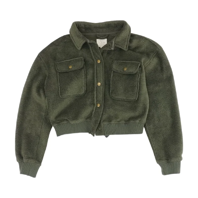 Olive Solid Lightweight Jacket Hooded Jacket Caped Jacket Shawl Collar Jacket