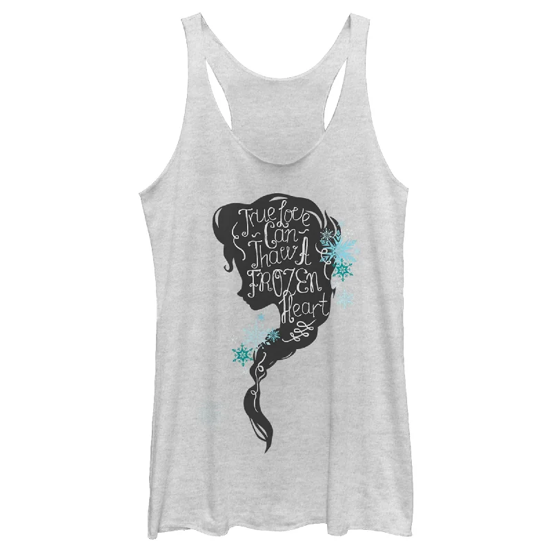 Women's Frozen Love Thaws Heart Racerback Tank Top lightweight tank top