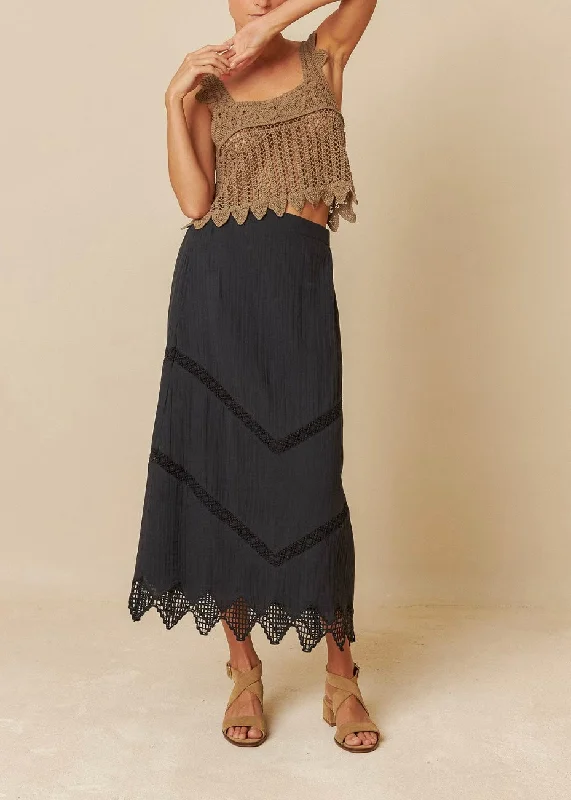 Double Gauze Skirt elastic waist skirt