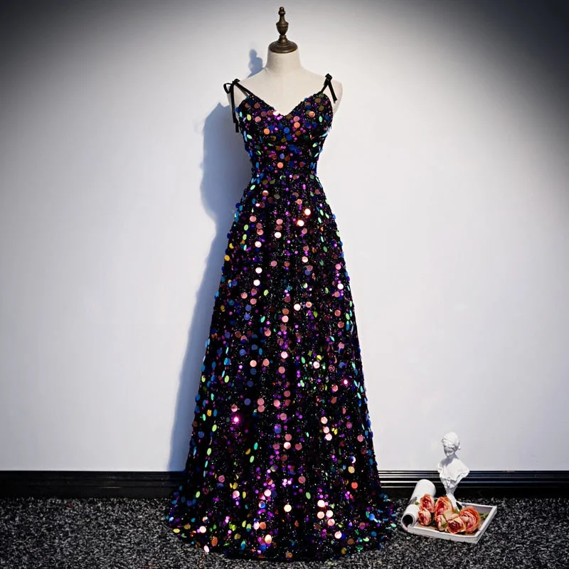 Sexy Sequins Spaghetti Strap Formal Party Dress Tunics Gym athletic