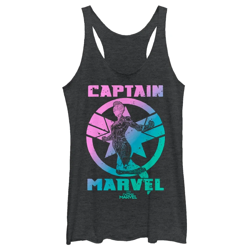 Women's Marvel Captain Marvel Kree Rainbow Racerback Tank Top sleep tank top