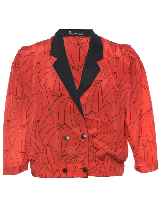 Button Front Jacket - M Chenille Jacket Brocade Jacket Lace Jacket