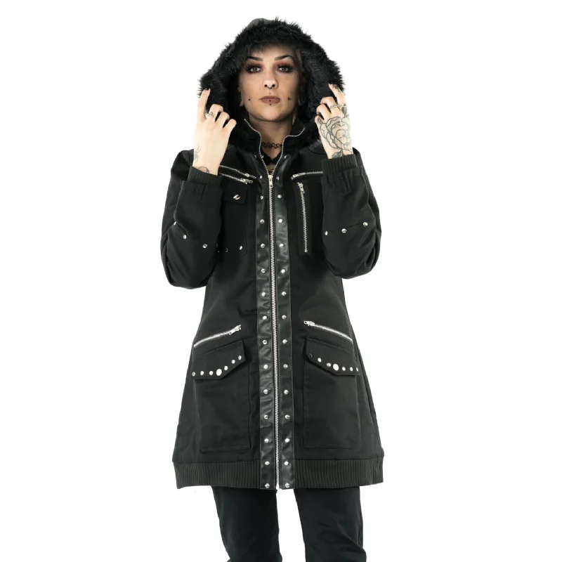 AVALON JACKET - BLACK Stand-Up Collar Roll-Neck Collar Turtle Neck