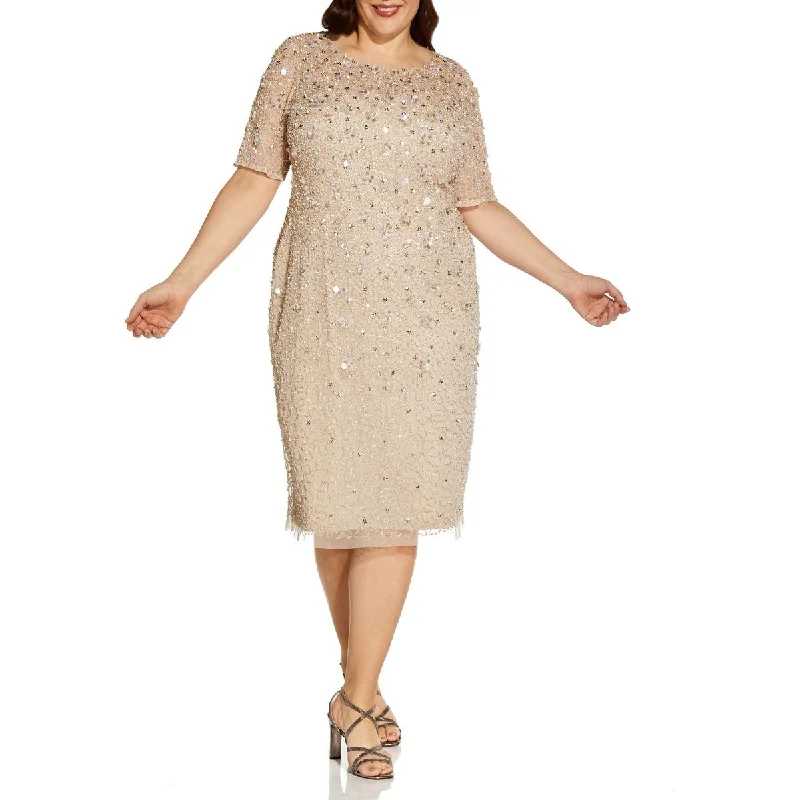 Adrianna Papell Womens Applique Formal Cocktail and Party Dress Tunics Fall fleece