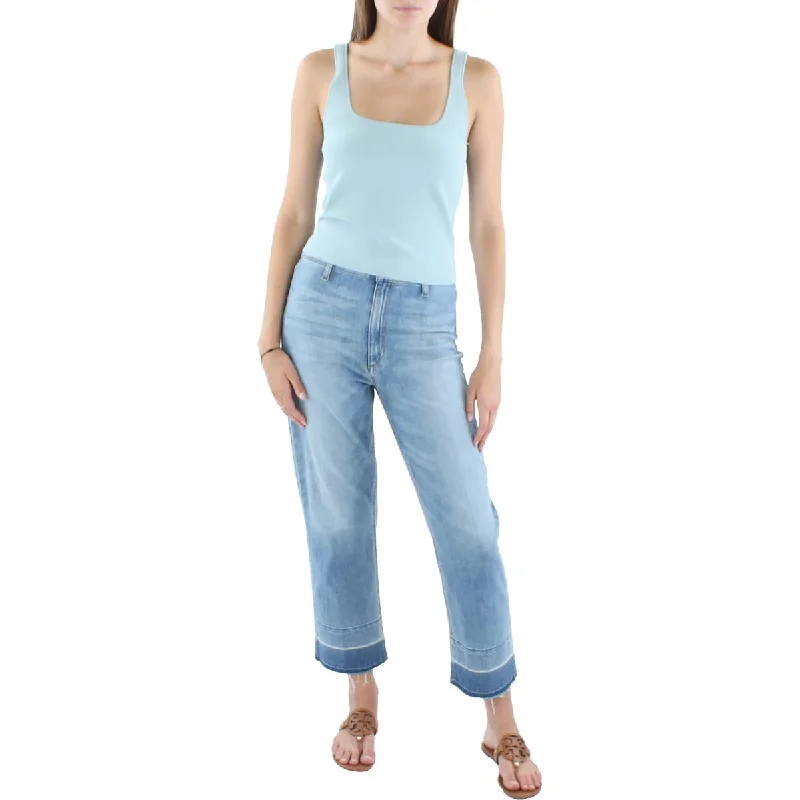 Vince Womens Square Neck Crop Tank Top adorable tank top