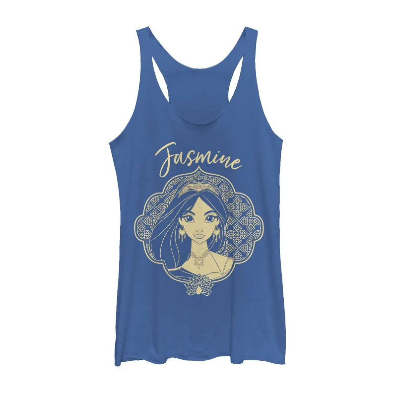 Women's Aladdin Jasmine Ornate Frame Racerback Tank Top comfortable tank top