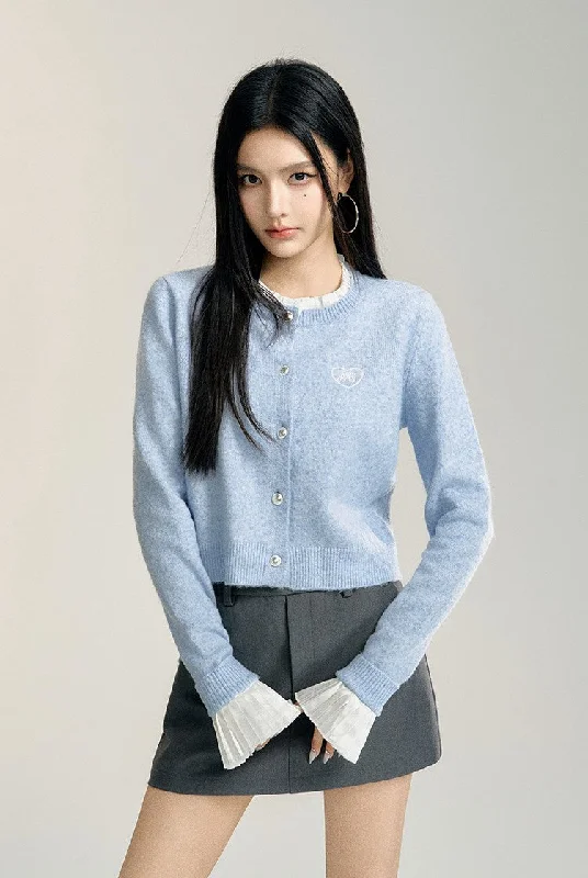 Lace Stitching Knitted Short Cardigan MAC0087 Elegant Classic Vintage
