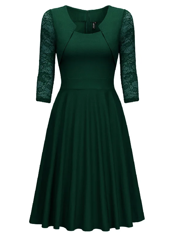 Vintage Floral Lace Cocktail Party Dress Bodycon Fitted Nightout
