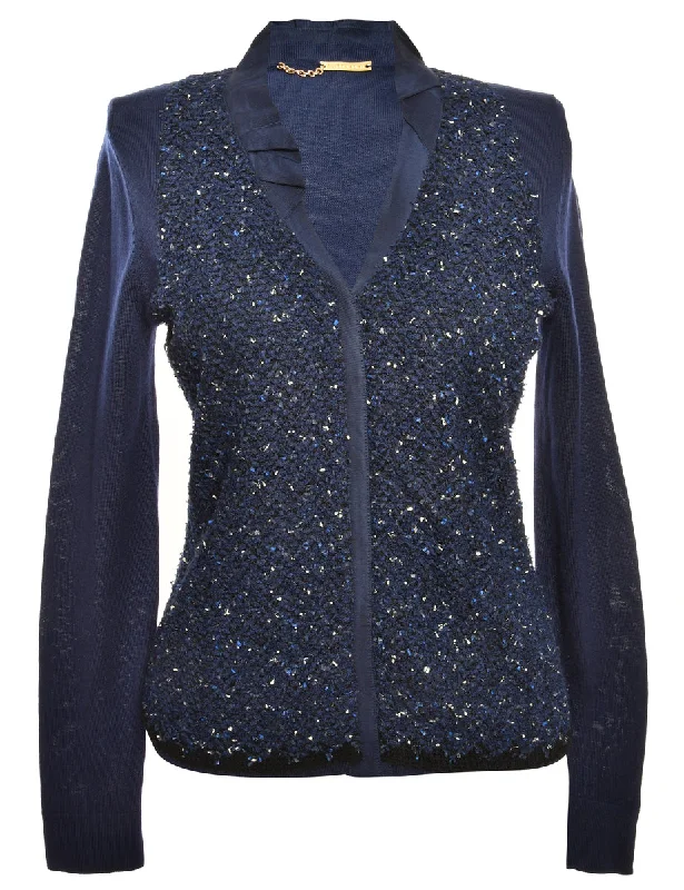 Blue Cardigan - M Bright Pastel Dark