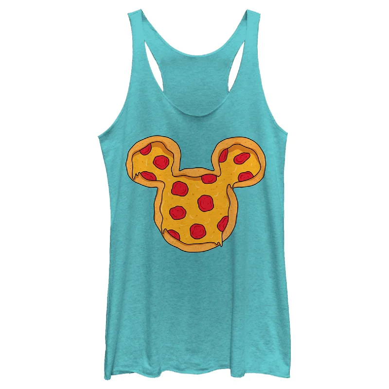 Women's Mickey & Friends Pizza Mickey Mouse Logo Racerback Tank Top chic tank top