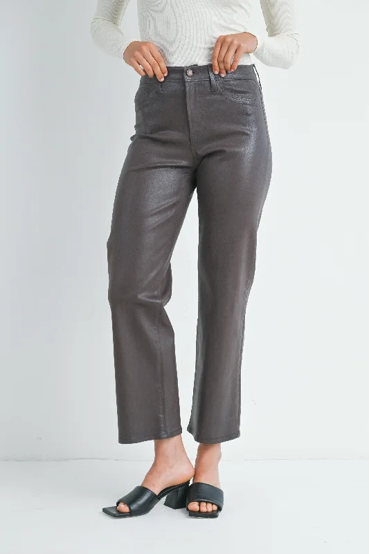 Just Black Denim Coated Pant Trendy Wide-Leg Pants