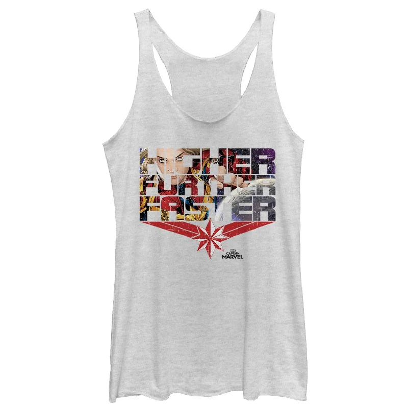 Women's Marvel Captain Marvel Higher Comic Scenes Racerback Tank Top essential tank top