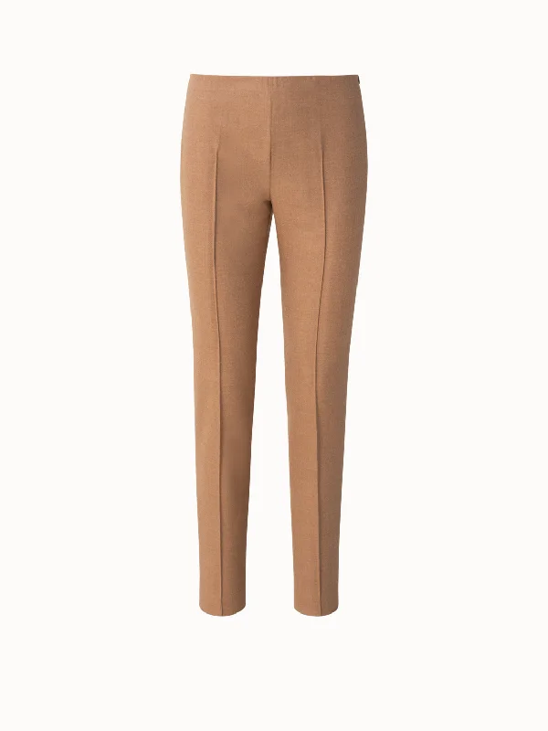 Slim Wool Stretch Flannel Pants Comfy Cargo Trousers