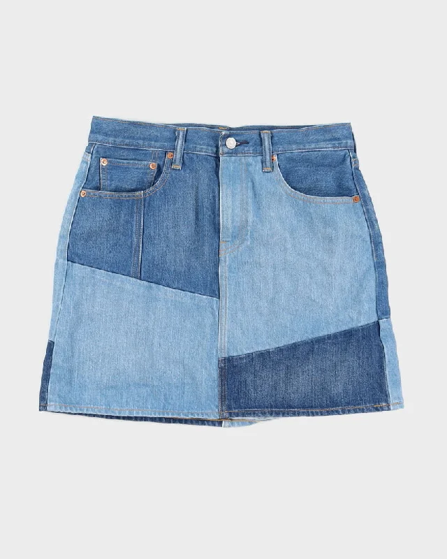 Levi's Patchwork Denim Mini Skirt - W30 velvet skirt luxurious