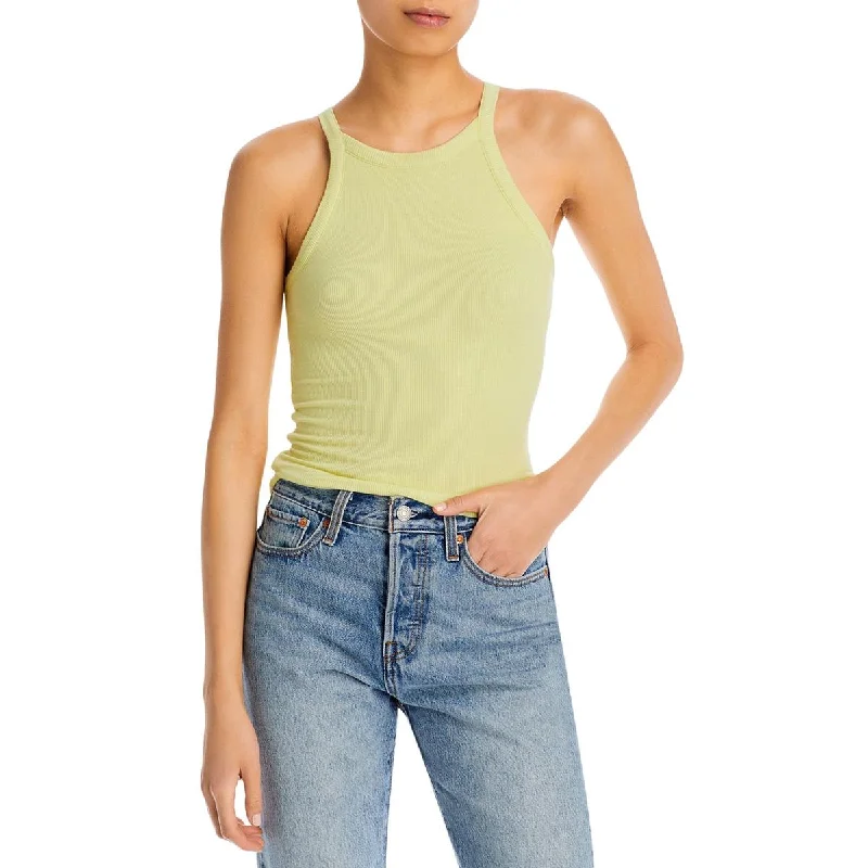 ATM Womens Ribbed High Neck Tank Top stylish tank top