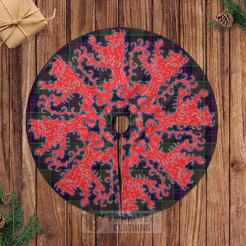 MacDonald (McDonald) of Clanranald Tartan Christmas Tree Skirt Lion Rampant Style velvet skirt sumptuous