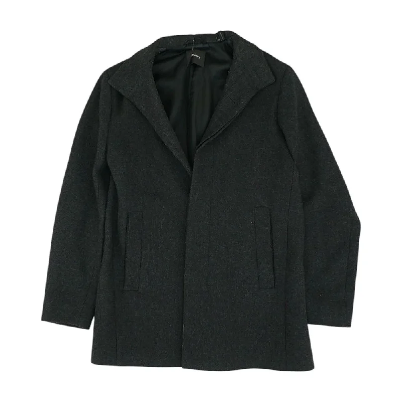 Charcoal Solid Jacket Nylon Fabric Polyester Fabric Spandex Fabric