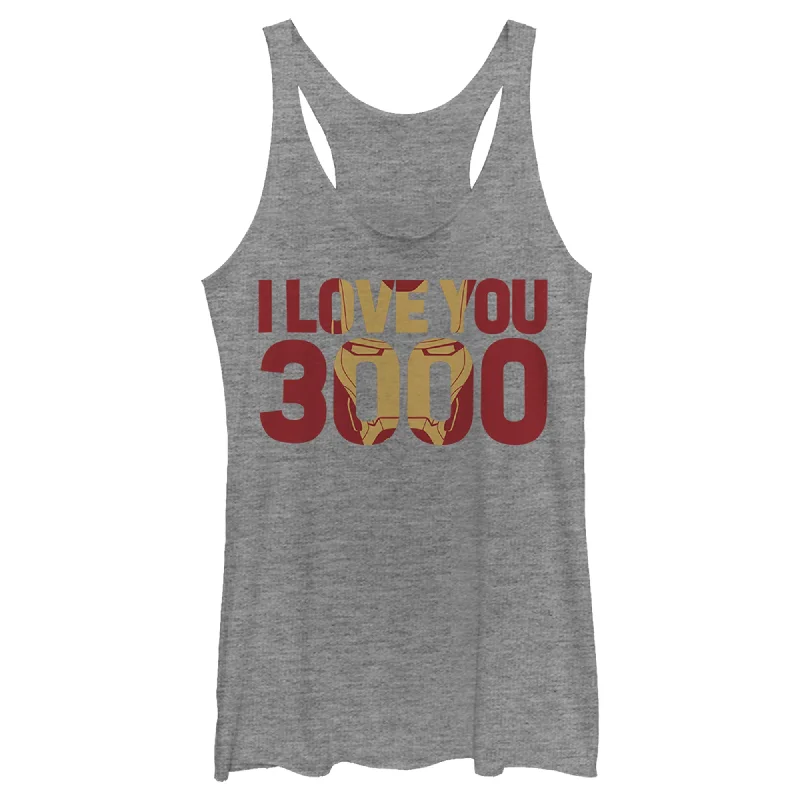 Women's Marvel Iron Man Forever Love 3000 Racerback Tank Top white tank top