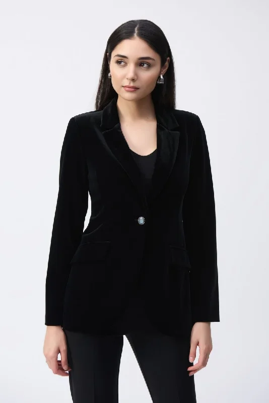 Joseph Ribkoff Long Sleeve Velvet Blazer Jacket 243286 Satin Jacket Silk Jacket Chiffon Jacket