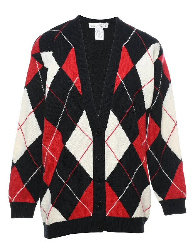 Argyle Cardigan - M Wool Cardigan Cotton Cardigan Cashmere Cardigan