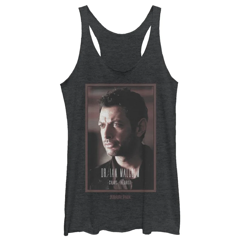 Women's Jurassic Park Dr. Malcolm Chaos Theorist Racerback Tank Top lavender tank top