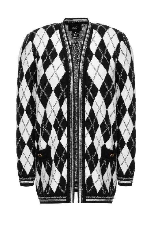 CHECKERS LONG LINE CARDIGAN Oversized Loose Flowy