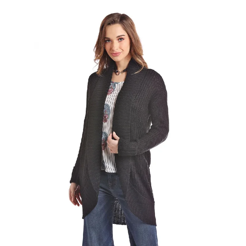 Panhandle Women's Sweater Cardigan Boat Neck Shawl Collar Notched Collar