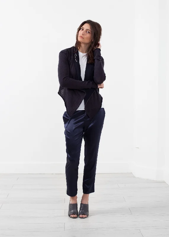Draped Neck Cardigan Neon metallic Matte