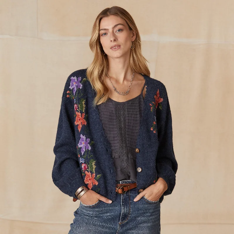 Luna Cardigan Patchwork Embroidered Appliqued
