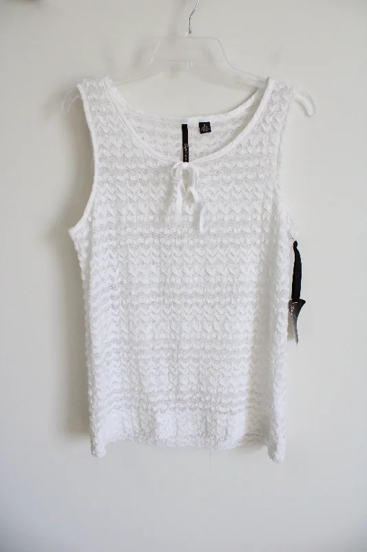 NEW Skye's The Limit White Textured Tied Tank | M ivory tank top