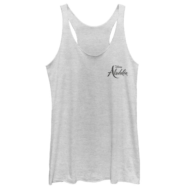 Women's Aladdin Title Logo Badge Racerback Tank Top cropped tank top