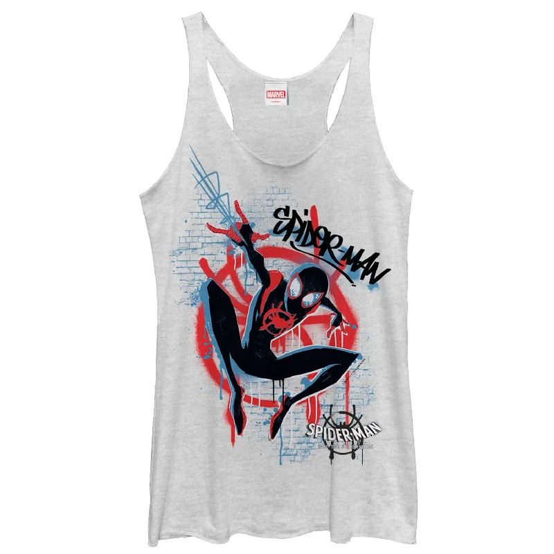 Women's Marvel Spider-Man: Into the Spider-Verse Graffiti Racerback Tank Top tie dye tank