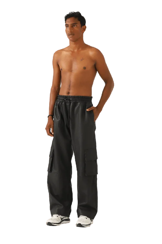 leather cargo pants Classic Straight-Leg Pants