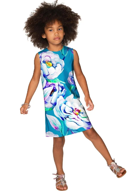Gentle You Adele Fancy Floral Pattern Shift Party Dress - Girls Tunics Winter warm