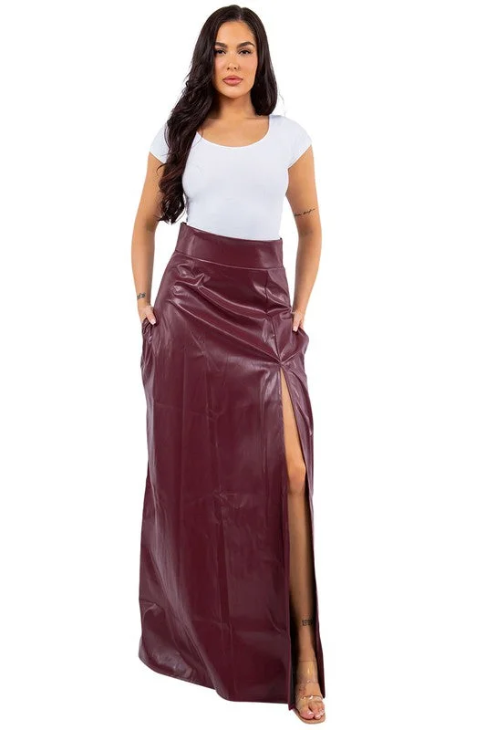 SEXY PU LEATHER SKIRT cotton skirt soft