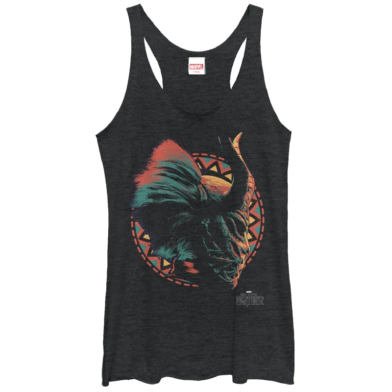 Women's Marvel Black Panther 2018 Killmonger's Mask Racerback Tank Top flexible tank top