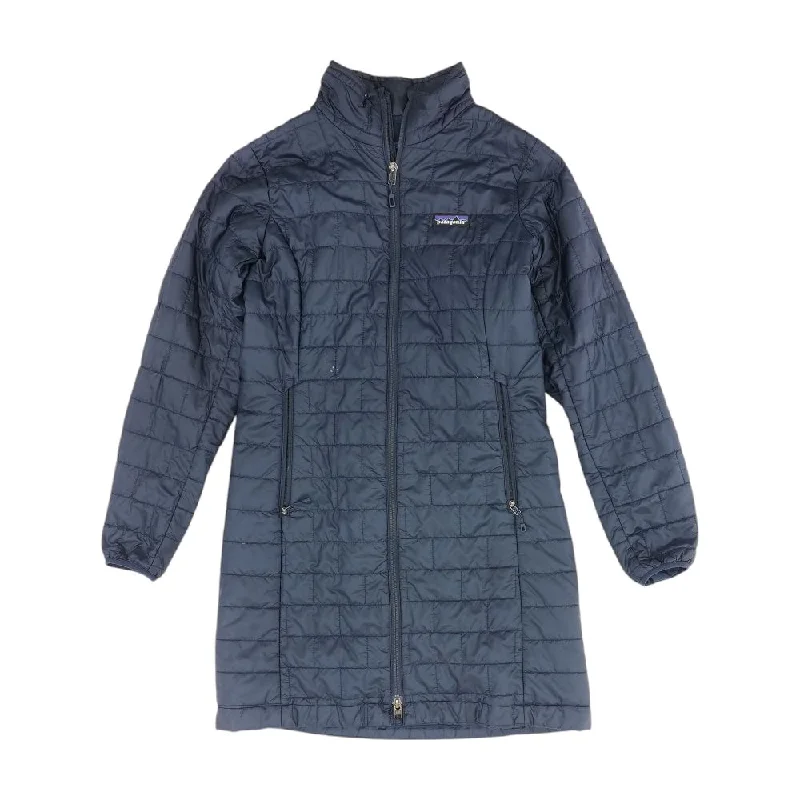 Navy Solid Ski Jacket Hoodie Zip-Up Jacket Button-Up Jacket