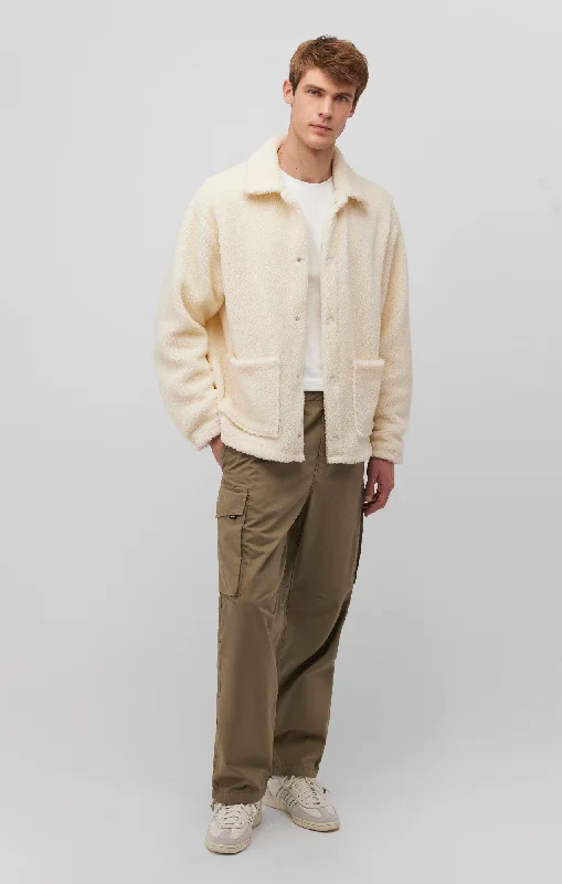 DOUBLE POCKET CARGO PANTS IN COVERT GREEN Trendy Wide-Leg Pants