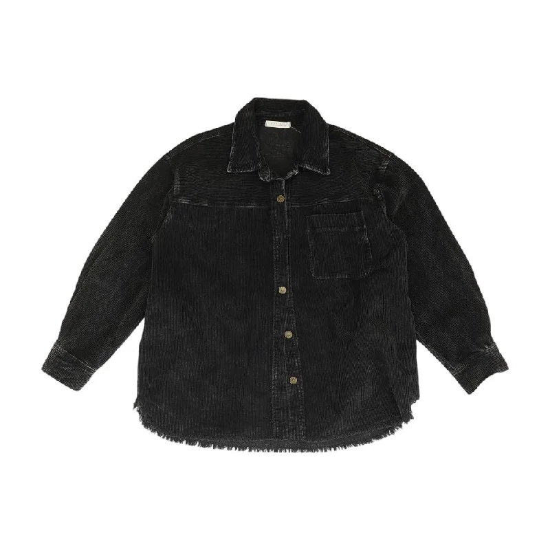Black Solid Jacket Insulated Jacket Fitted Jacket Loose Jacket