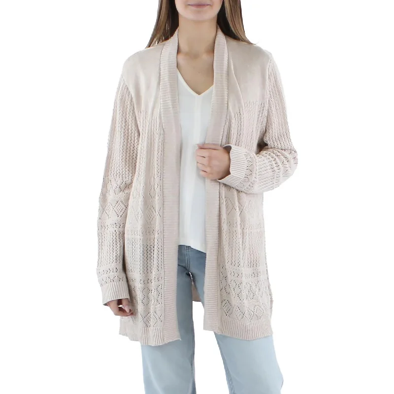 Belldini Womens Plus Crochet Cotton Cardigan Sweater Asymmetrical,ymmetric Pencil Cardigan