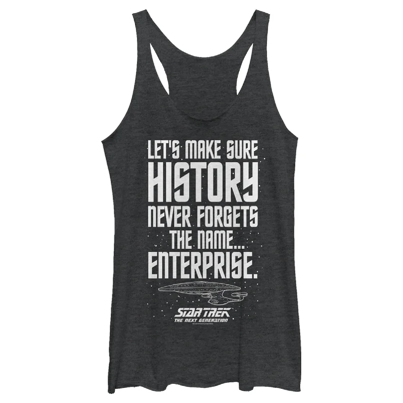 Women's Star Trek: The Next Generation Let's Make Sure History Never Forgets The USS Enterprise Racerback Tank Top cutout tank top