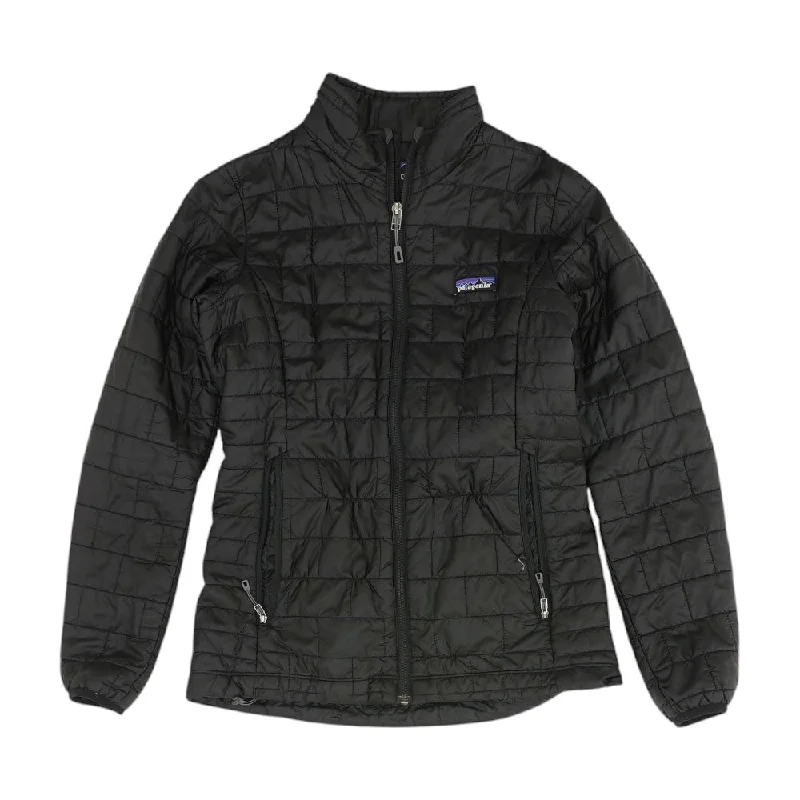 Black Solid Ski Jacket Nylon Jacket Polyester Jacket Spandex Jacket