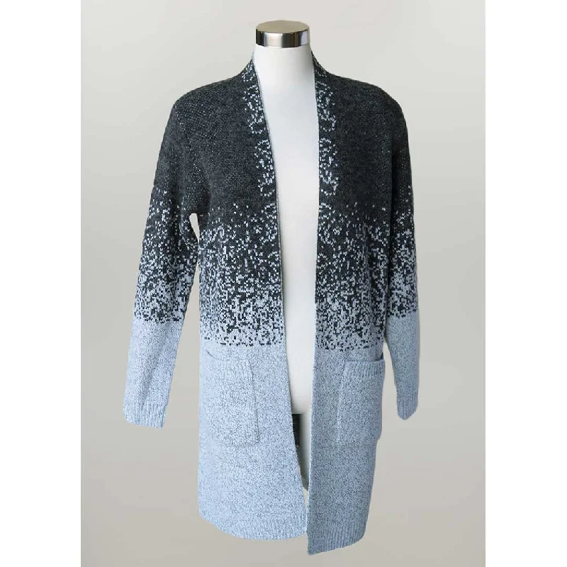 Keren Hart Women's Ombre Snowfall Print Cardigan Striped Floral Plaid